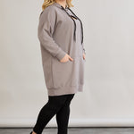 Langes Hoodie mit Cut-Out - Grau – Grau