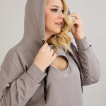Langes Hoodie mit Cut-Out - Grau – Grau