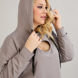 Langes Hoodie mit Cut-Out - Grau – Grau