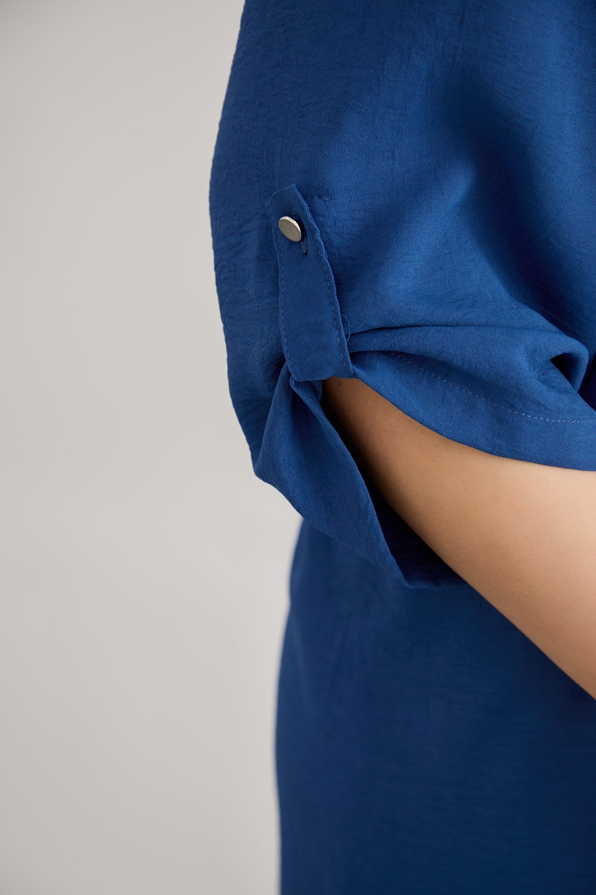 3/4 Ärmel Hemd mit Knöpfen - Blau