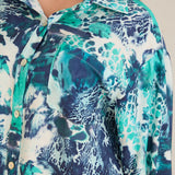 Elegante Hemdbluse aus feiner Viskose – Türkis – Türkis