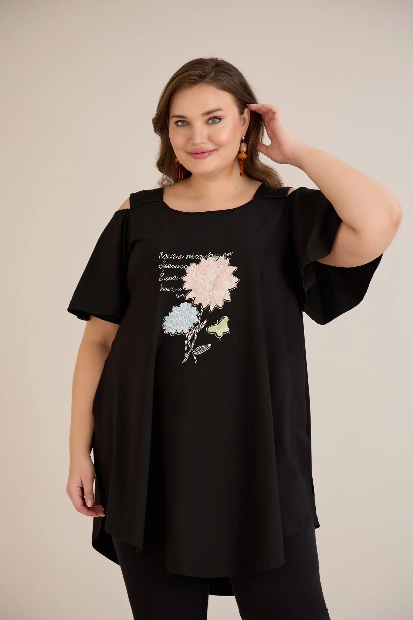 Sommerliche Baumwolltunika mit Print – Geblümt – Blumen