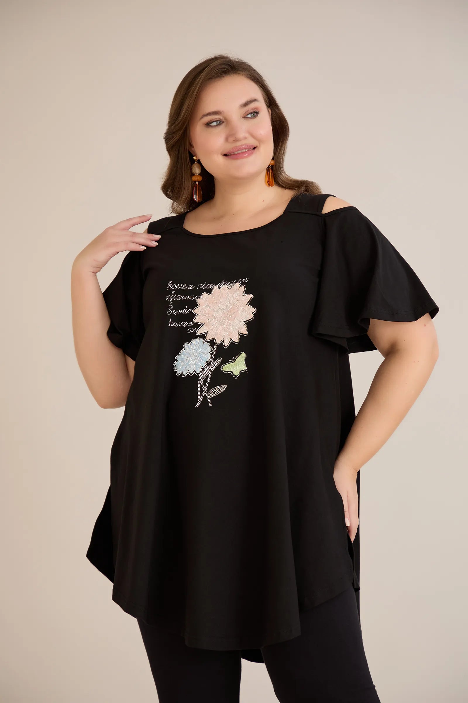 Sommerliche Baumwolltunika mit Print – Geblümt – Blumen