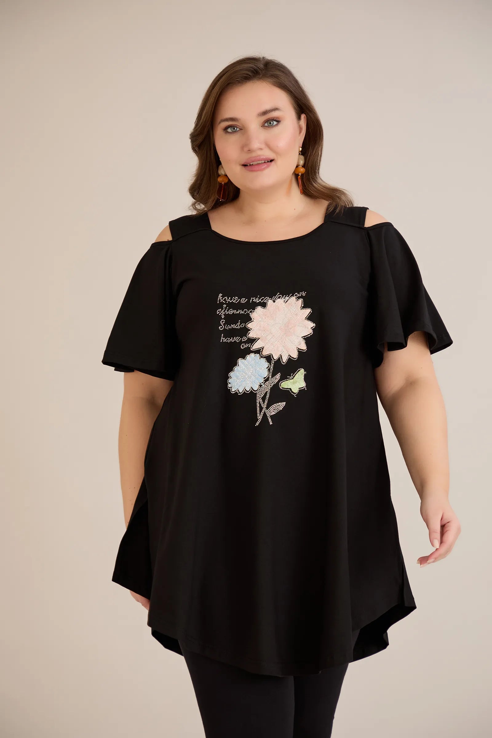 Sommerliche Baumwolltunika mit Print – Geblümt – Blumen