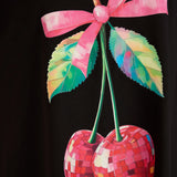 Sommerliche Baumwolltunika mit Print - Schwarz – Schwarz