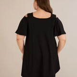 Sommerliche Baumwolltunika mit Print - Schwarz – Schwarz