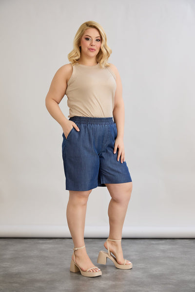 Jeans-Shorts mit zwei Fronttaschen