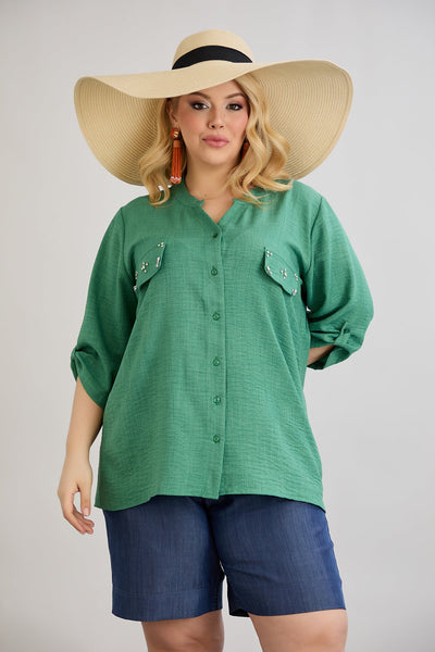 Kurzarm-Shirt mit Kieselsteinen in 5 Farben - Grün