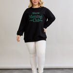 Casual-bluse mit Schriftzug „Slow Morning“ - Grün – Grün