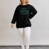 Casual-bluse mit Schriftzug „Slow Morning“ - Grün – Grün