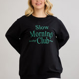 Casual-bluse mit Schriftzug „Slow Morning“ - Grün – Grün