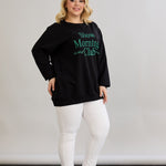Casual-bluse mit Schriftzug „Slow Morning“ - Grün – Grün