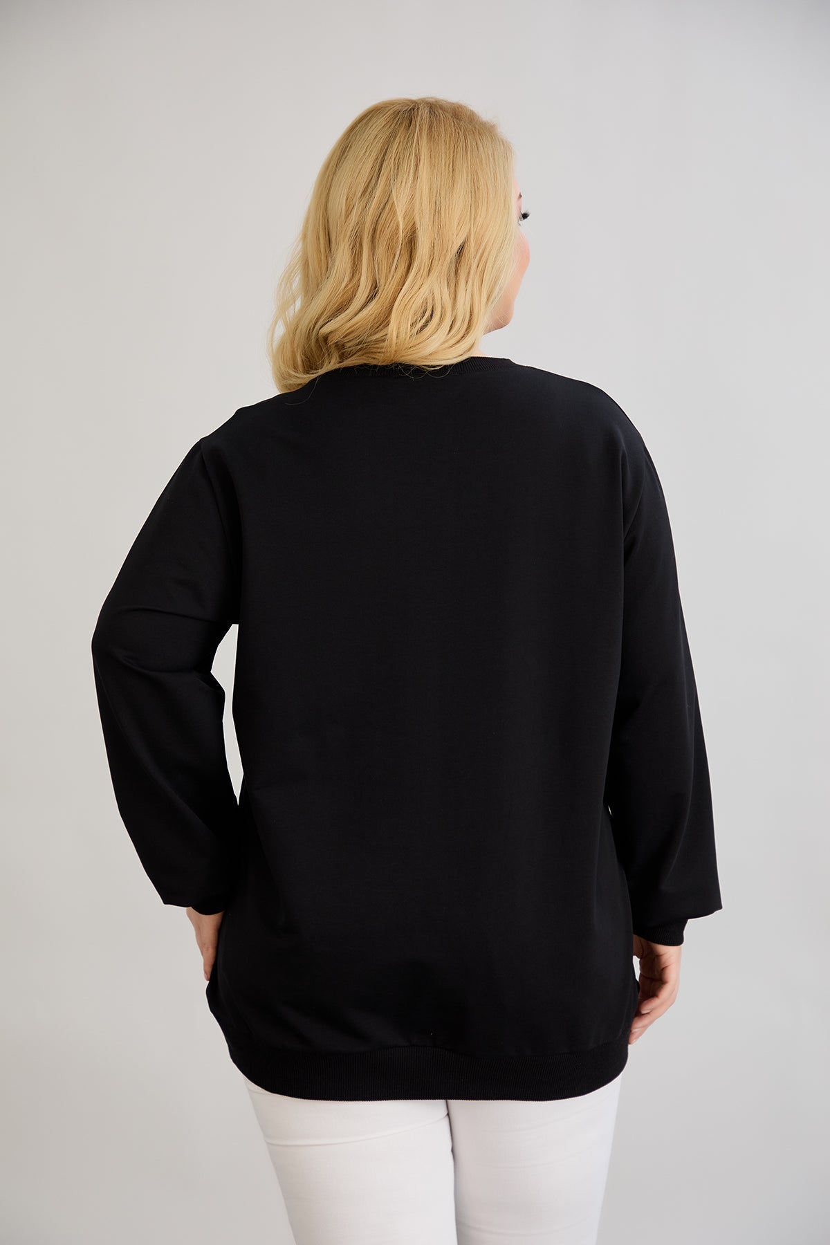 Casual-bluse mit Schriftzug „Slow Morning“ - Grün