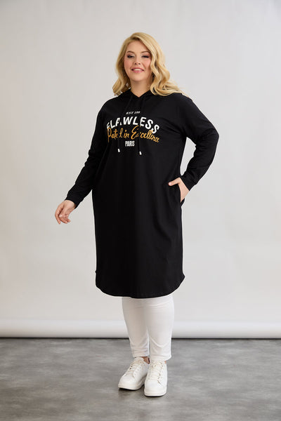 Baumwoll-Tunika-Kleid mit Print
