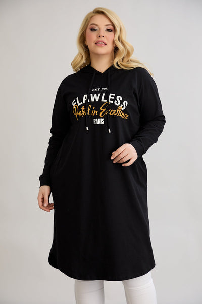 Baumwoll-Tunika-Kleid mit Print