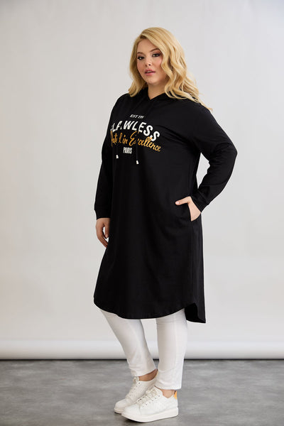 Baumwoll-Tunika-Kleid mit Print