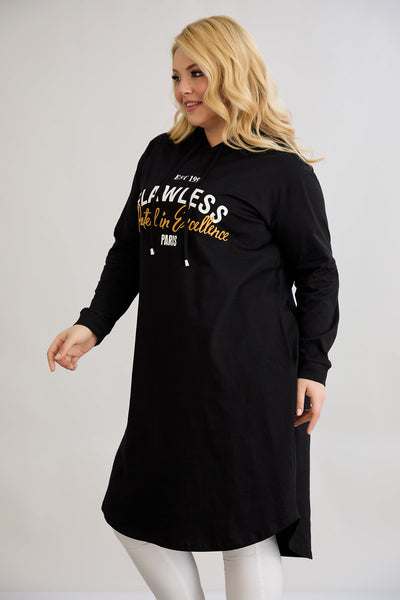 Baumwoll-Tunika-Kleid mit Print