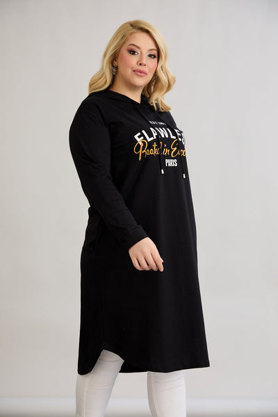 Baumwoll-Tunika-Kleid mit Print