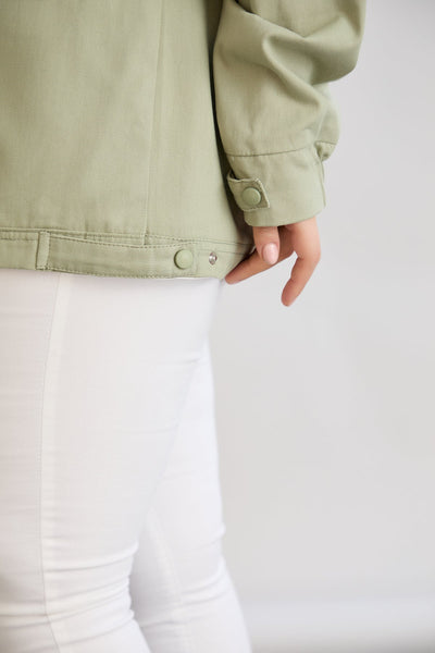 Frühlingsjacke aus Baumwolle mit Kapuze - zweifarbig