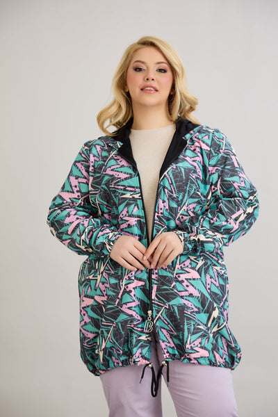 Leichte Frühlingsjacke mit Print und Baumwollfutter - Multifarbe
