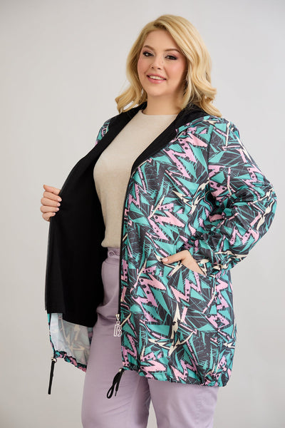 Leichte Frühlingsjacke mit Print und Baumwollfutter - Multifarbe