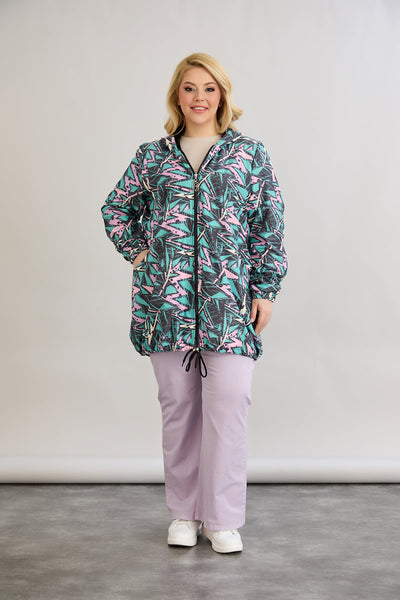 Leichte Frühlingsjacke mit Print und Baumwollfutter - Multifarbe