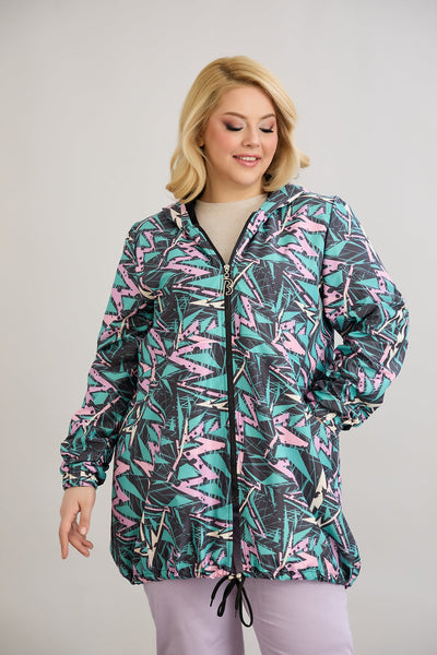 Leichte Frühlingsjacke mit Print und Baumwollfutter - Multifarbe