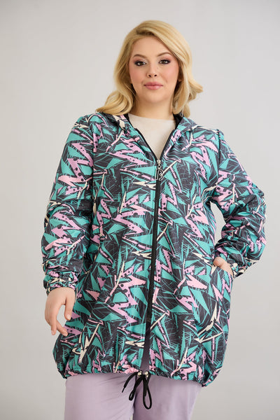 Leichte Frühlingsjacke mit Print und Baumwollfutter - Multifarbe