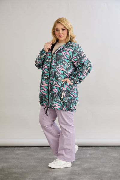 Leichte Frühlingsjacke mit Print und Baumwollfutter - Multifarbe