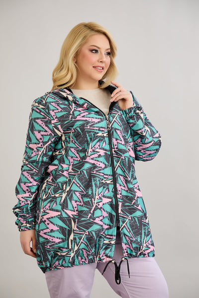 Leichte Frühlingsjacke mit Print und Baumwollfutter - Multifarbe