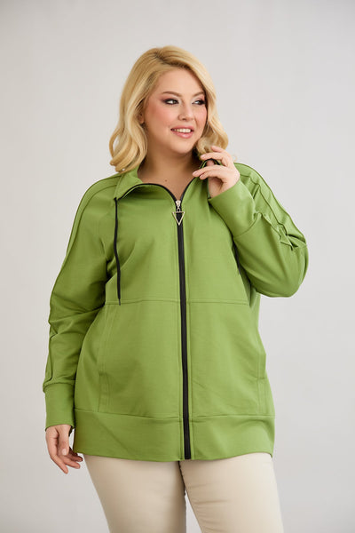 Sweatjacke Daily - Grün in Übergrößen