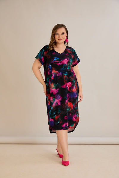 Sommerkleid mit Rückenschleife und V-Ausschnitt