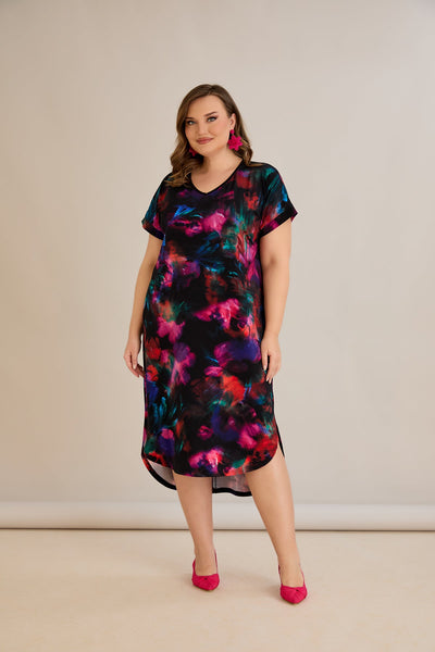 Sommerkleid mit Rückenschleife und V-Ausschnitt