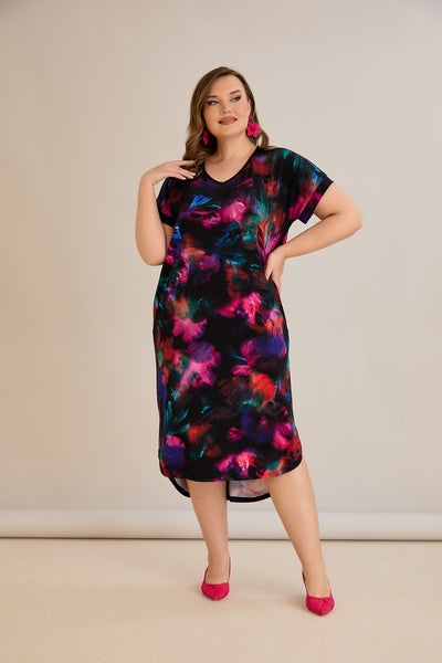 Sommerkleid mit Rückenschleife und V-Ausschnitt