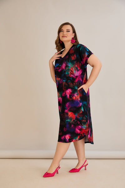 Sommerkleid mit Rückenschleife und V-Ausschnitt