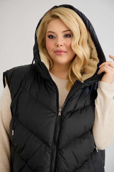 Warme Weste – Oversize - Schwarz