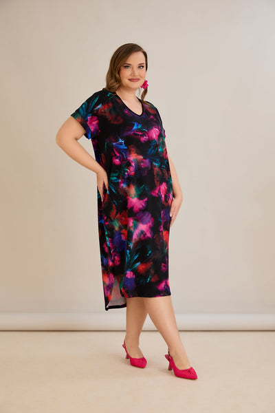 Sommerkleid mit Rückenschleife und V-Ausschnitt
