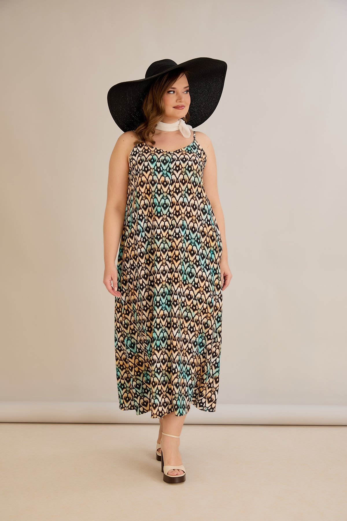 Kleid aus Viskose mit Print – Multifarbe