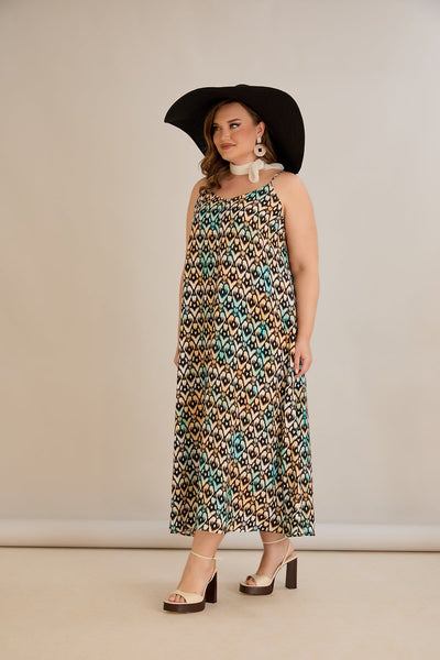 Kleid aus Viskose mit Print