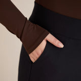 Ab dem Knie ausgestellte, figurformende Hose Borisa – Dunkelblau – Dunkelblau