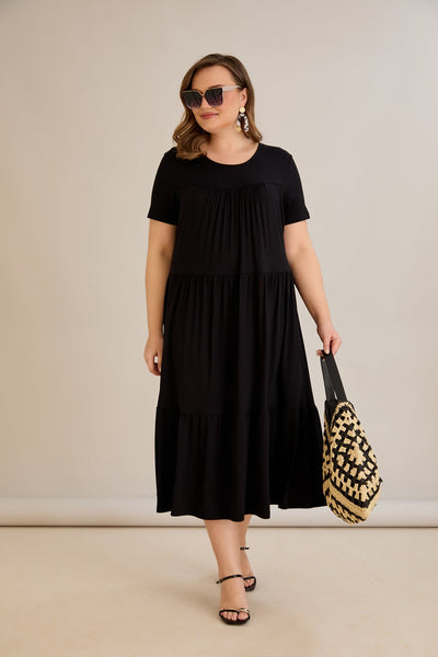 Sommerkleid aus Ecovero-Viskose - Schwarz - 10118