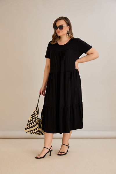 Sommerkleid aus Ecovero-Viskose - Schwarz - 10118