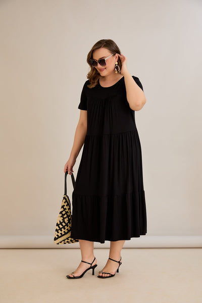 Sommerkleid aus Ecovero-Viskose - Schwarz - 10118
