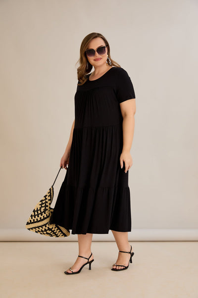 Sommerkleid aus Ecovero-Viskose - Schwarz - 10118
