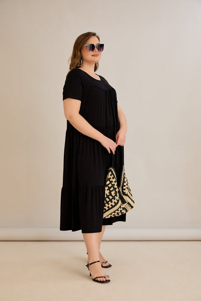 Sommerkleid aus Ecovero-Viskose - Schwarz - 10118