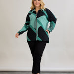 Strickjacke mit Reißverschluss und Taschen – Mint