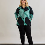 Strickjacke mit Reißverschluss und Taschen – Mint