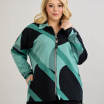 Strickjacke mit Reißverschluss und Taschen in Übergrößen