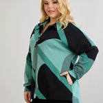 Strickjacke mit Reißverschluss und Taschen – Mint