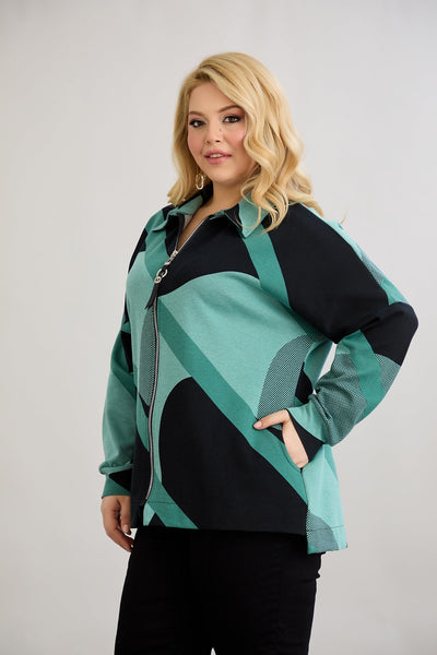 Strickjacke mit Reißverschluss und Taschen